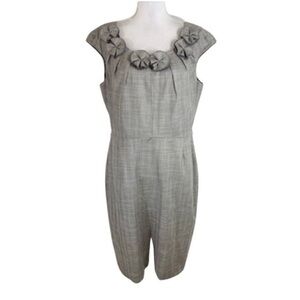 Antonio Melani Gray floral collar sheath dress 14 Z22